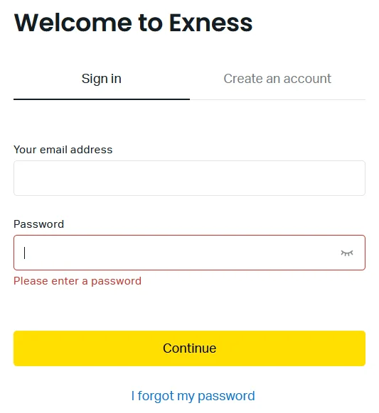 Exness Personal Area Login