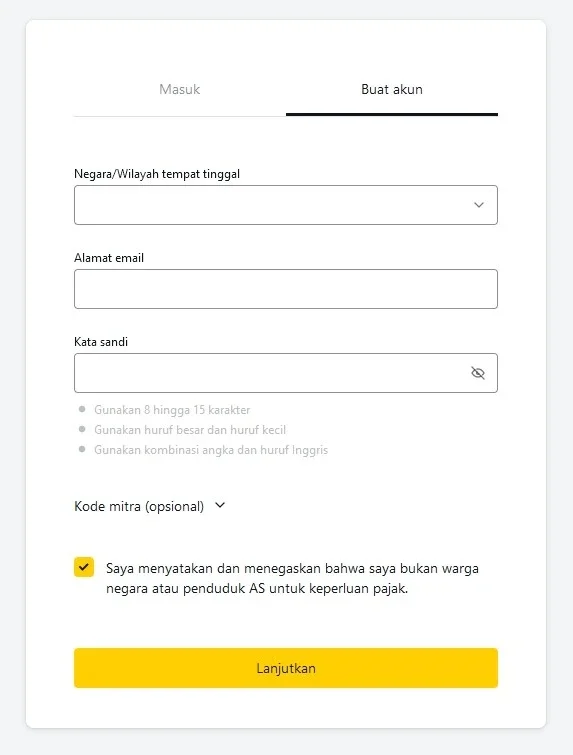 Daftar Akun Exness