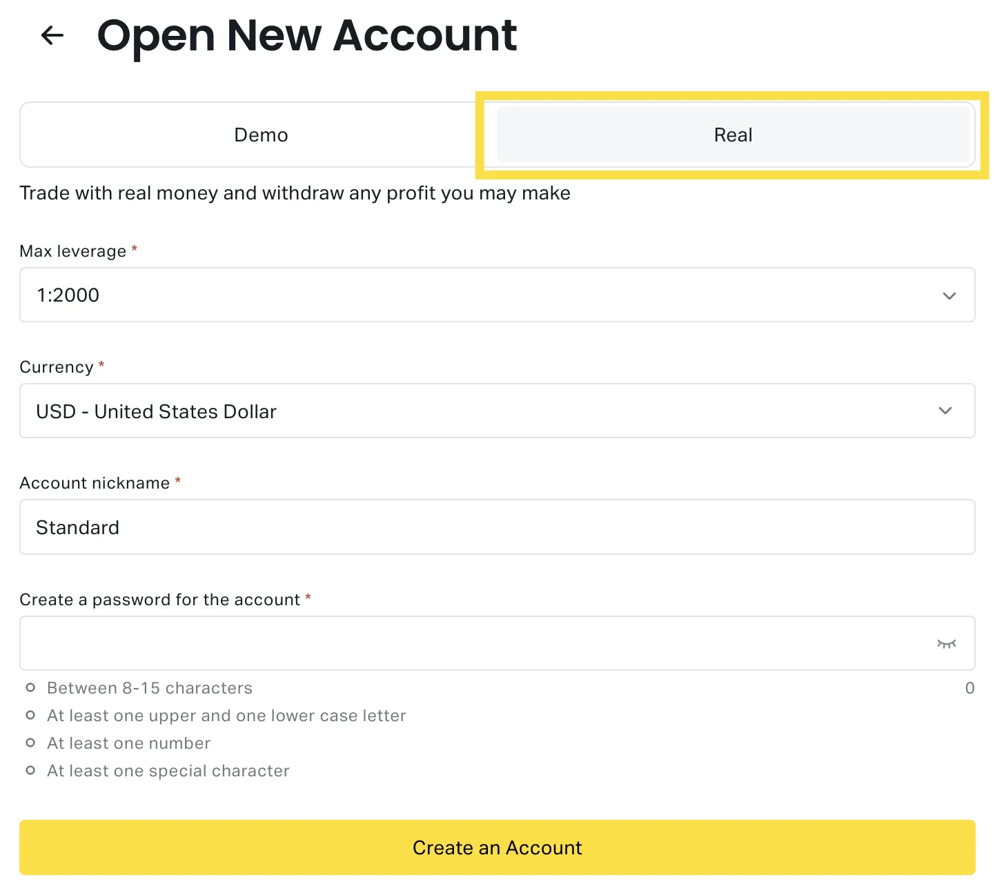 Exness Real Account Registration